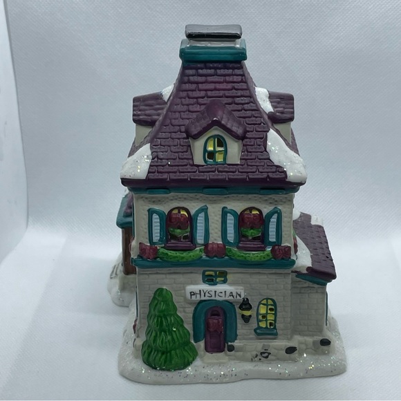 Christmas Village House Physician Office Bakery Collectible Porcelain (8B1) Vtg - Picture 6 of 9